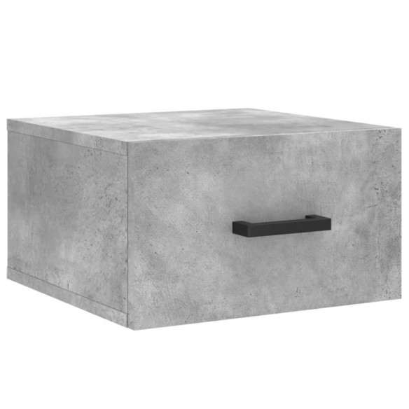 Table de chevet murale gris béton 35x35x20 cm