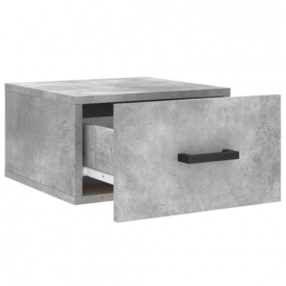 Table de chevet murale gris béton 35x35x20 cm