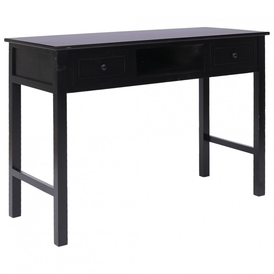 Buffet Noir 108x45x76 cm Bois de Paulownia massif