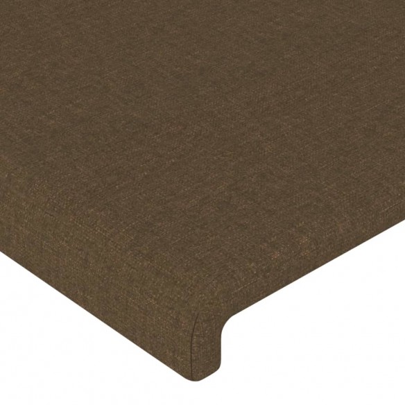 Tête de lit avec oreilles Marron foncé 83x16x118/128 cm Tissu