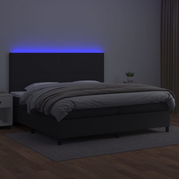 Cadre de lit avec matelas et LED Noir 200x200 cm