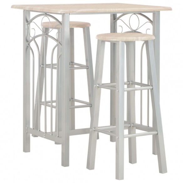 Ensemble de bar 3 pcs Bois et acier