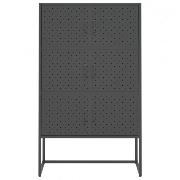 Buffet haut Anthracite 80x35x135 cm Acier