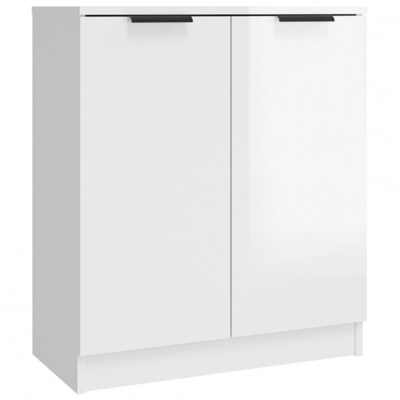 Buffets 3 pcs blanc brillant bois d'ingénierie