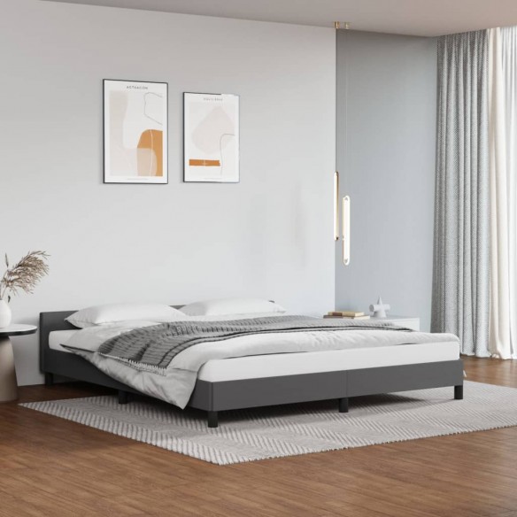 Cadre de lit avec tête de lit Gris 160x200 cm Similicuir