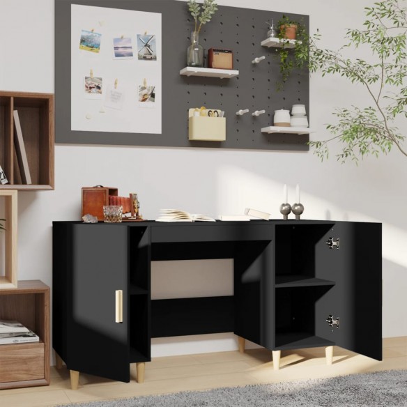 Bureau Noir 140x50x75 cm Bois d'ingénierie