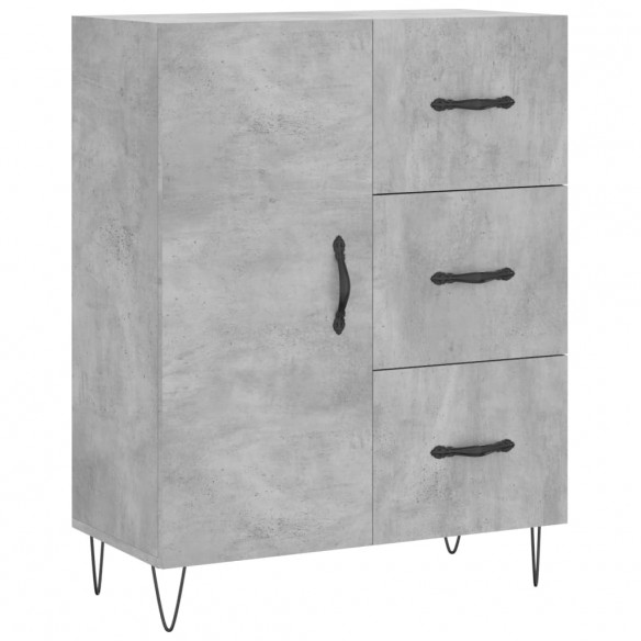 Buffet haut Gris béton 69,5x34x180 cm Bois d'ingénierie