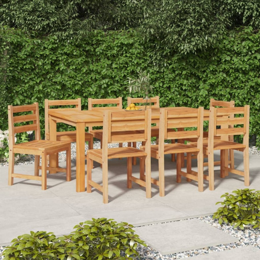 Chaises de jardin 8 pcs Bois de teck solide