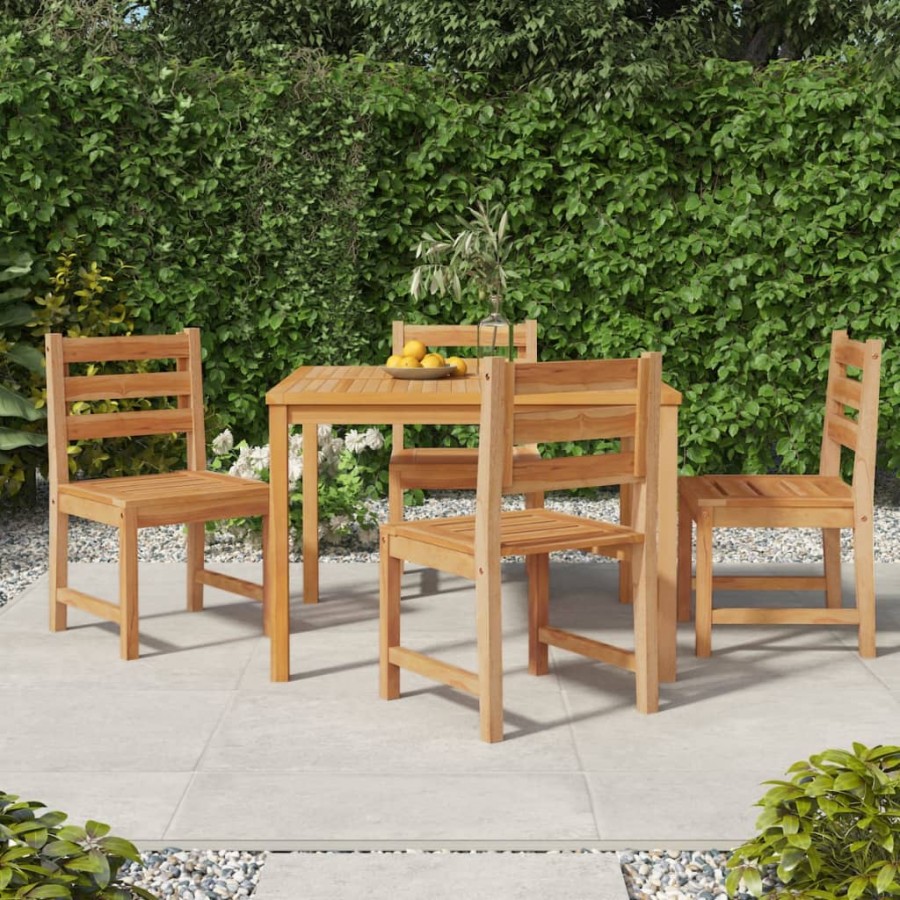 Chaises de jardin lot de 4 Bois de teck solide