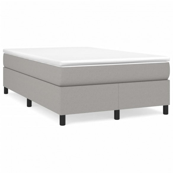 Cadre de lit avec matelas Gris clair 120x200cm Tissu