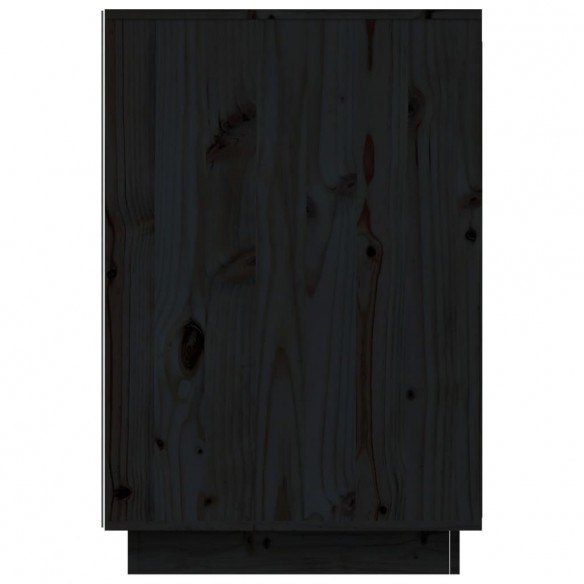 Bureau noir 140x50x75 cm bois massif de pin