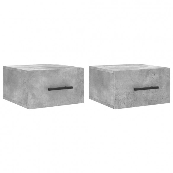 Tables de chevet murales 2 pcs gris béton 35x35x20 cm