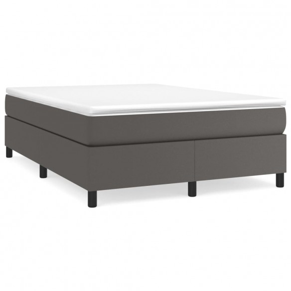 Cadre de lit avec matelas Gris 140x200 cm Similicuir