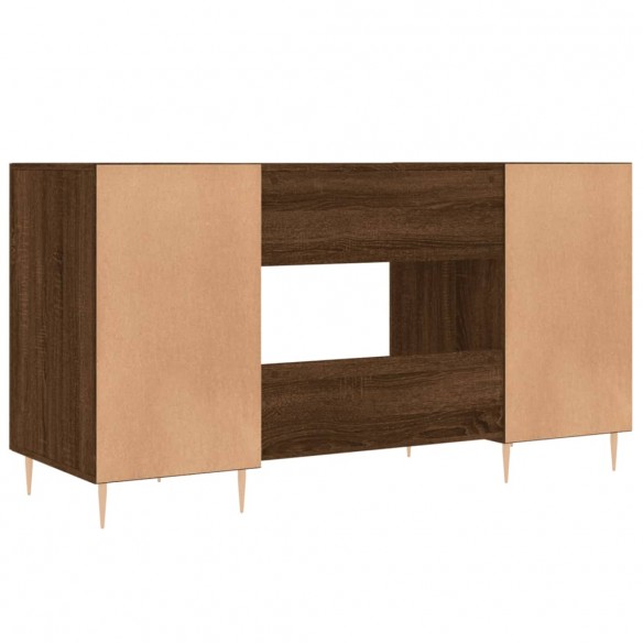 Bureau chêne marron 140x50x75 cm bois d'ingénierie