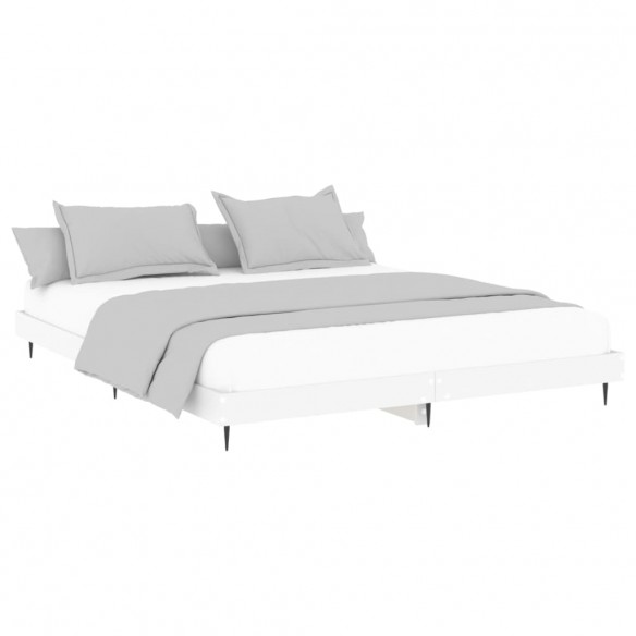 Cadre de lit blanc 140x200 cm bois d'ingénierie