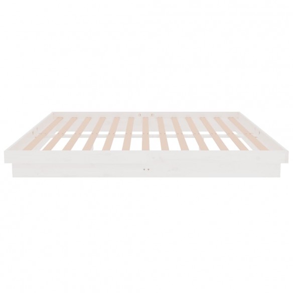 Cadre de lit Blanc Bois massif 150x200 cm Grand