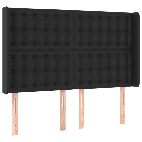 Cadre de lit matelas LED Noir 140x200cm Similicuir