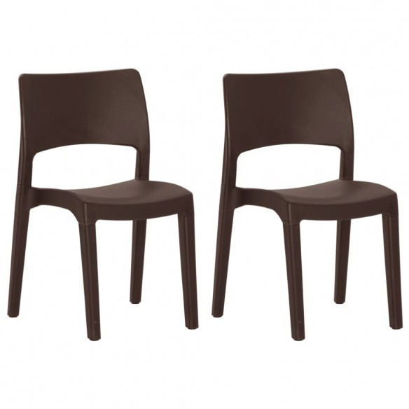 Chaises de jardin 2 pcs Moka Polypropylène