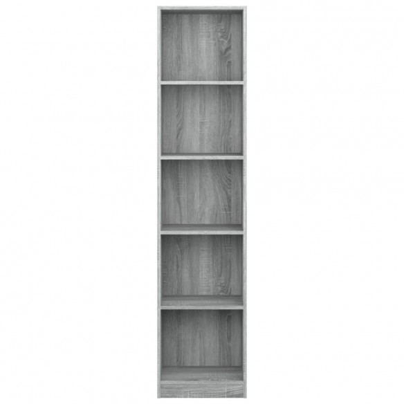 Bibliothèque 5 niveaux Sonoma gris 40x24x175 cm