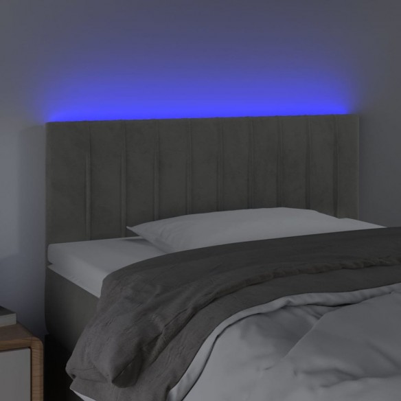Tête de lit à LED Gris clair 100x5x78/88 cm Velours