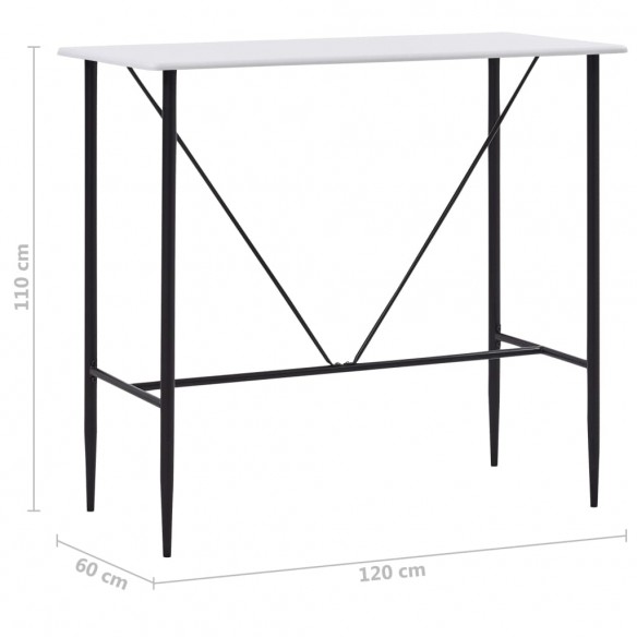 Table de bar Blanc 120 x 60 x 110 cm MDF