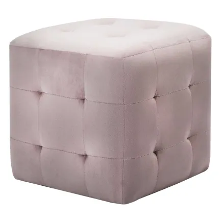 2 pcs Poufs Rose 30 x 30 x 30 cm Tissu velours 2