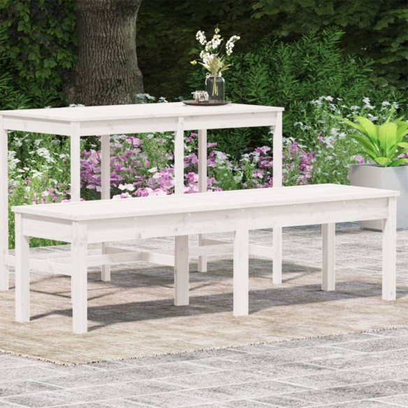 Banc de jardin à 2 places blanc 159,5x44x45 cm bois massif pin