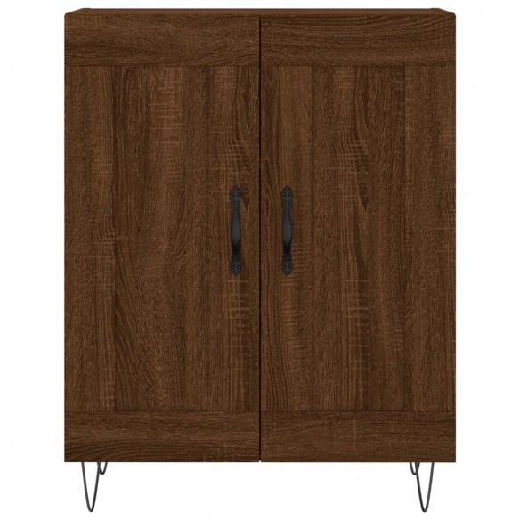 Buffet haut Chêne marron 69,5x34x180 cm Bois d'ingénierie