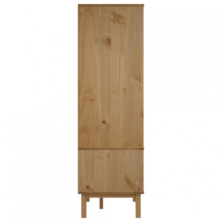 Garde-robe OTTA Marron et blanc 76,5x53x172 cm Bois massif pin