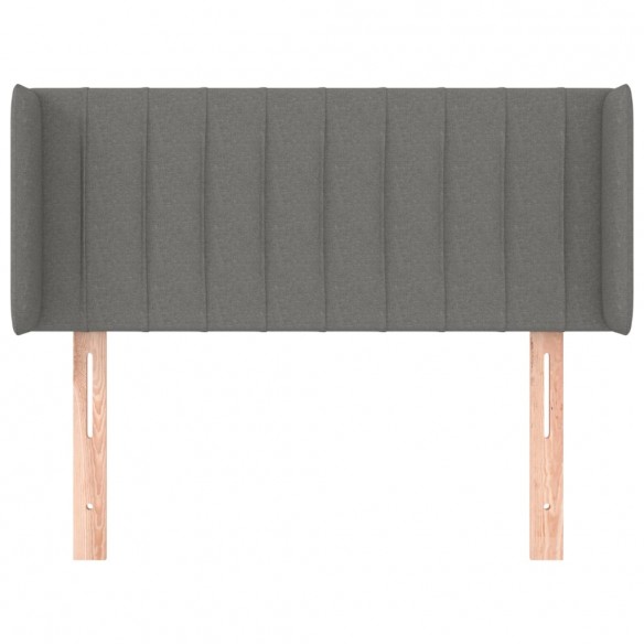 Tête de lit avec oreilles Gris foncé 93x16x78/88 cm Tissu