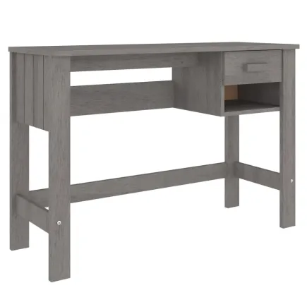 Bureau HAMAR Gris clair 110x40x75 cm Bois massif de pin 2