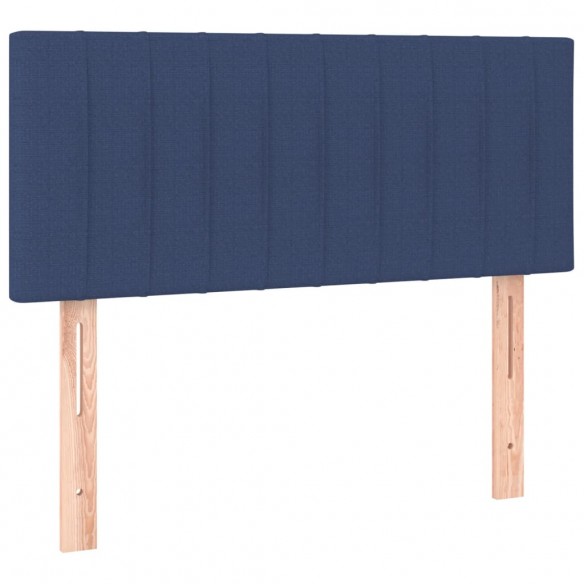 Cadre de lit avec matelas Bleu 100x200 cm Tissu