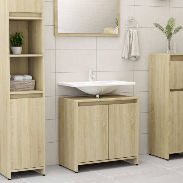 Armoire de salle de bain Chêne sonoma 60x33x61 cm Aggloméré