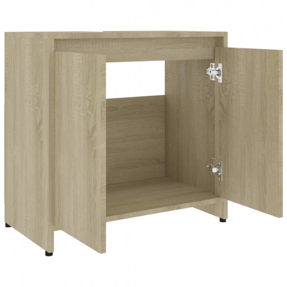 Armoire de salle de bain Chêne sonoma 60x33x61 cm Aggloméré