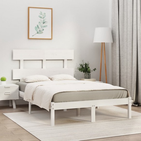 Cadre de lit Blanc Bois massif 160x200 cm