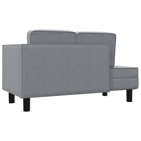 Chaise longue avec coussins et traversin gris clair tissu