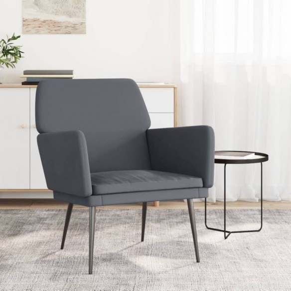 Fauteuil Gris foncé 62x79x79 cm Velours