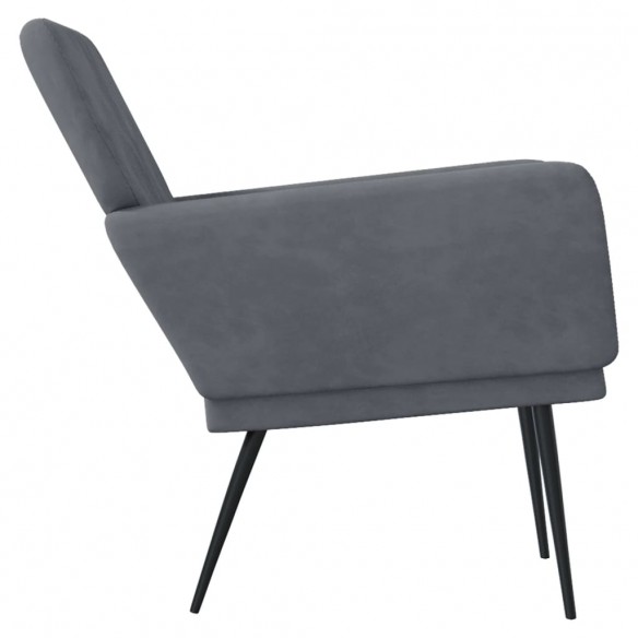 Fauteuil Gris foncé 62x79x79 cm Velours