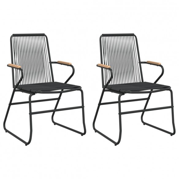 Chaises de jardin 2 pcs noir 58x59x85,5 cm Rotin PVC