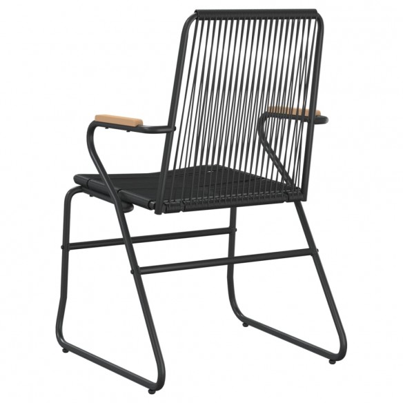 Chaises de jardin 2 pcs noir 58x59x85,5 cm Rotin PVC