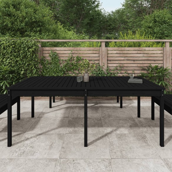 Table de jardin noir 203,5x100x76 cm bois massif de pin