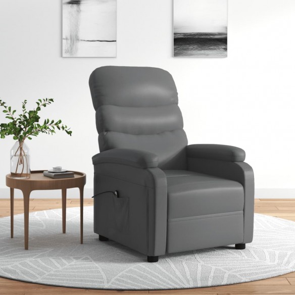 Fauteuil inclinable électrique Gris Similicuir