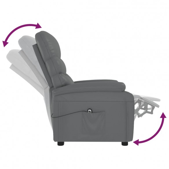 Fauteuil inclinable électrique Gris Similicuir