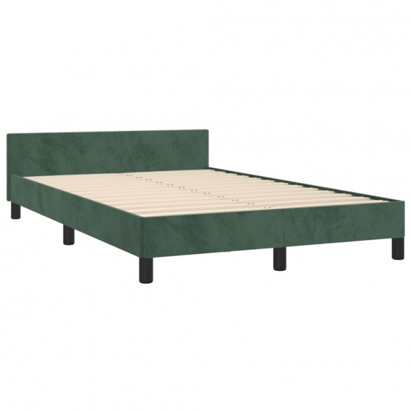 Cadre de lit avec tête de lit Vert foncé 120x200 cm Velours