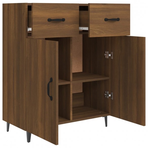 Buffet chêne marron 69,5x34x90 cm bois d'ingénierie