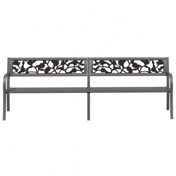 Banc double de jardin 246 cm Gris Acier