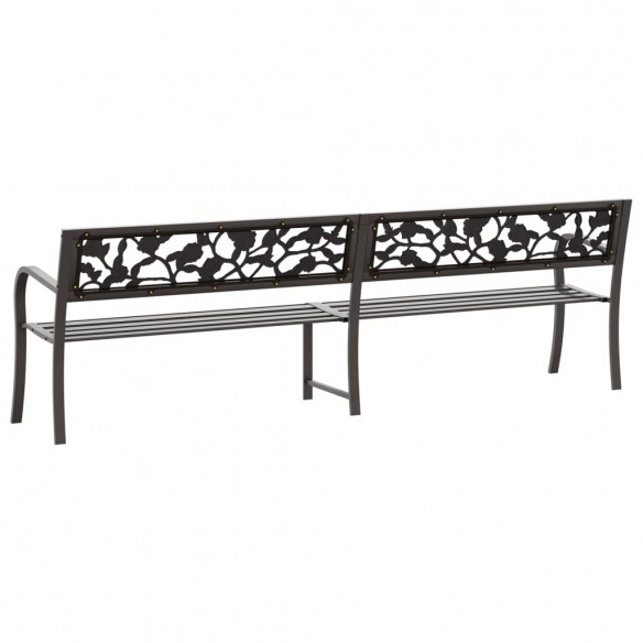 Banc double de jardin 246 cm Gris Acier