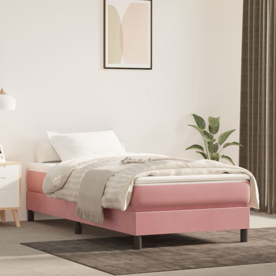 Matelas de lit à ressorts ensachés Rose 90x200x20 cm Velours