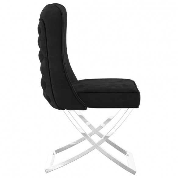 Chaise à manger Noir 53x52x98 cm Velours et inox