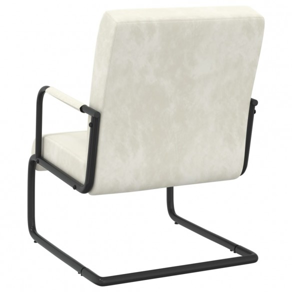 Chaise cantilever Blanc crème Velours